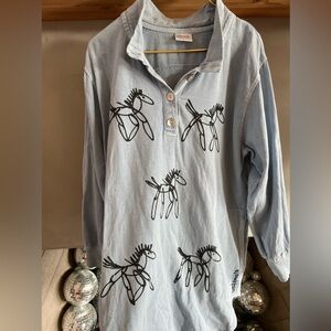 Custom Laurie Jo Designs “Running Horse” Top - Size L